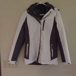 Free Country Ski Jacket Purple and White Weather-Resistant
